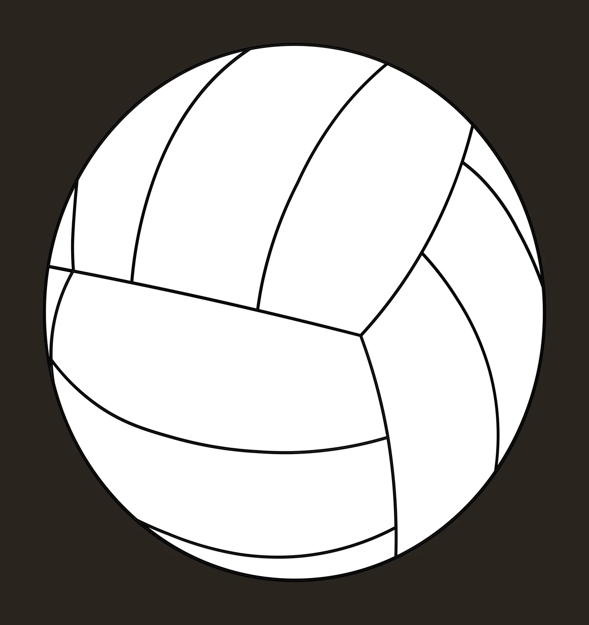 Keychain Volleyball Sphere With Seam Lines minimalist black contrast preview thumbnail