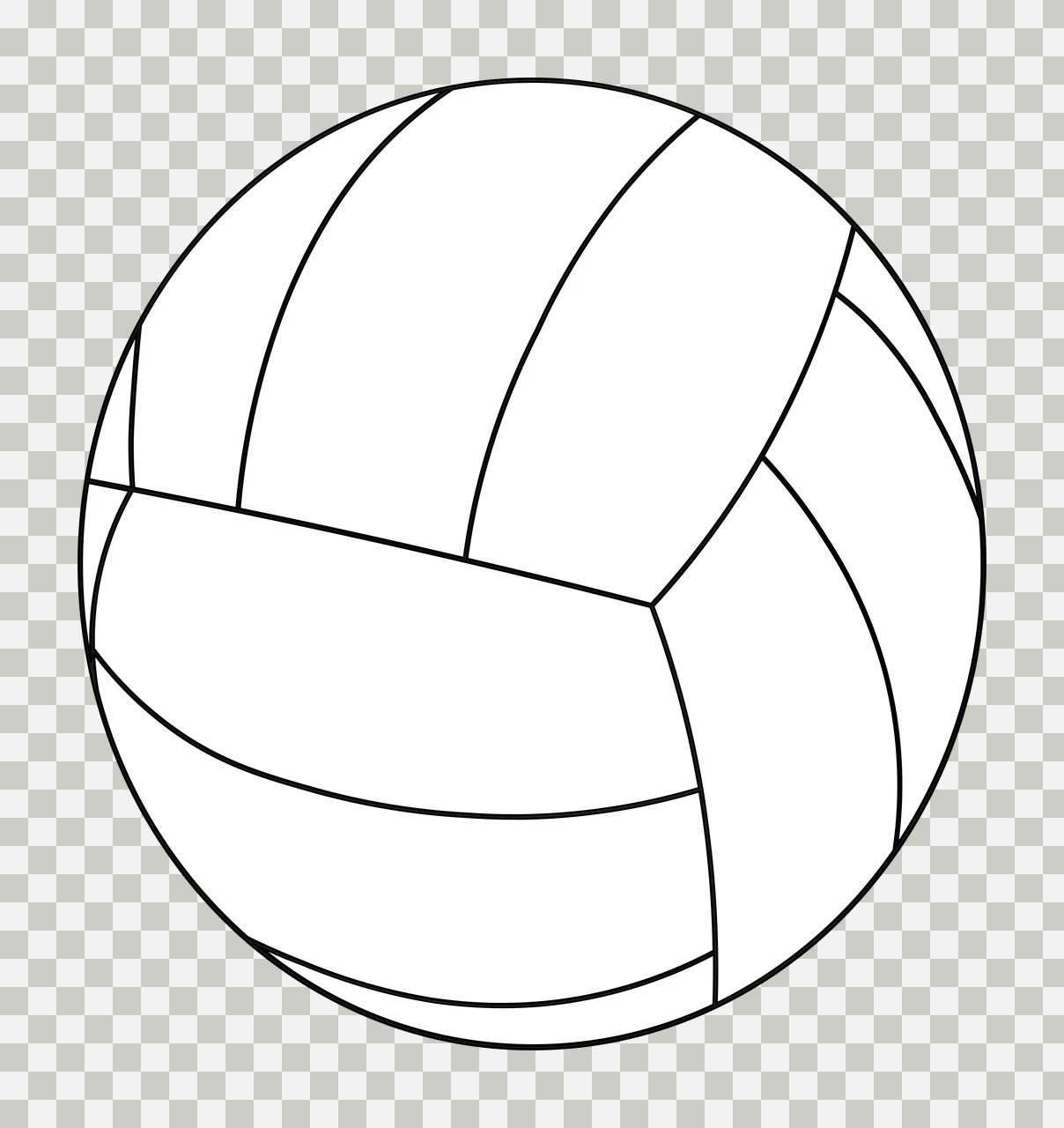 Keychain Volleyball Sphere With Seam Lines minimalist black transparency and detail preview thumbnail