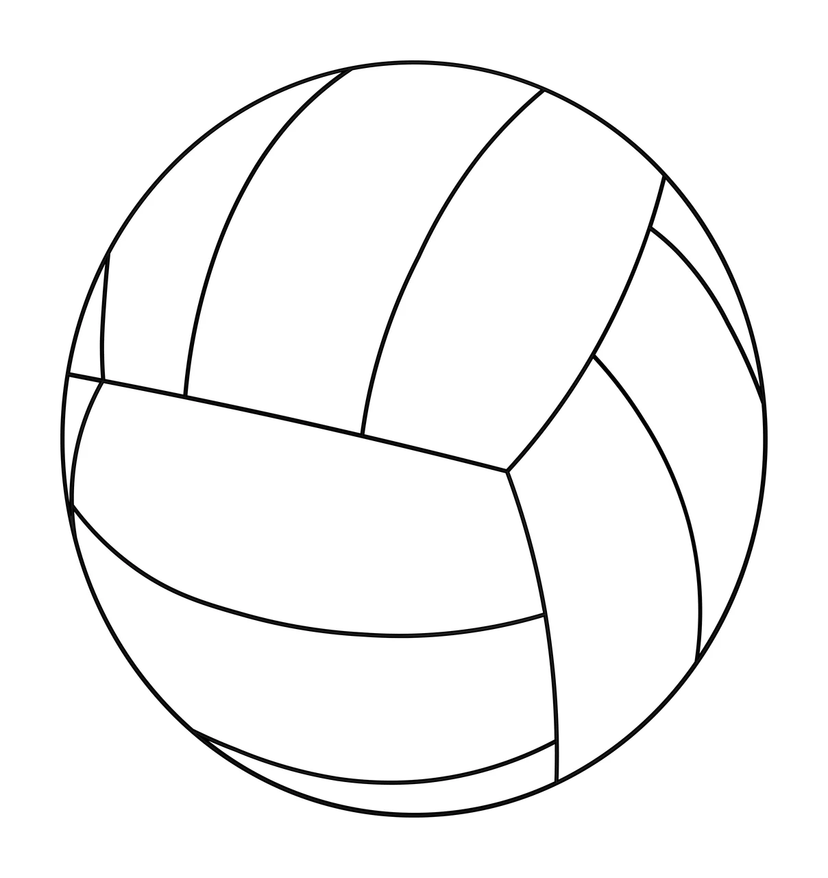 Keychain Volleyball Sphere With Seam Lines minimalist black