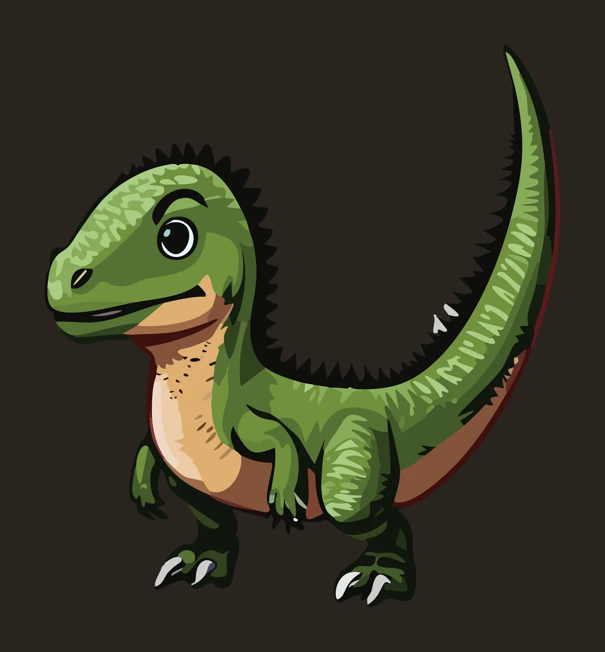 Dinosaur Standing Silhouette With Textured Details tail spikes contrast preview thumbnail