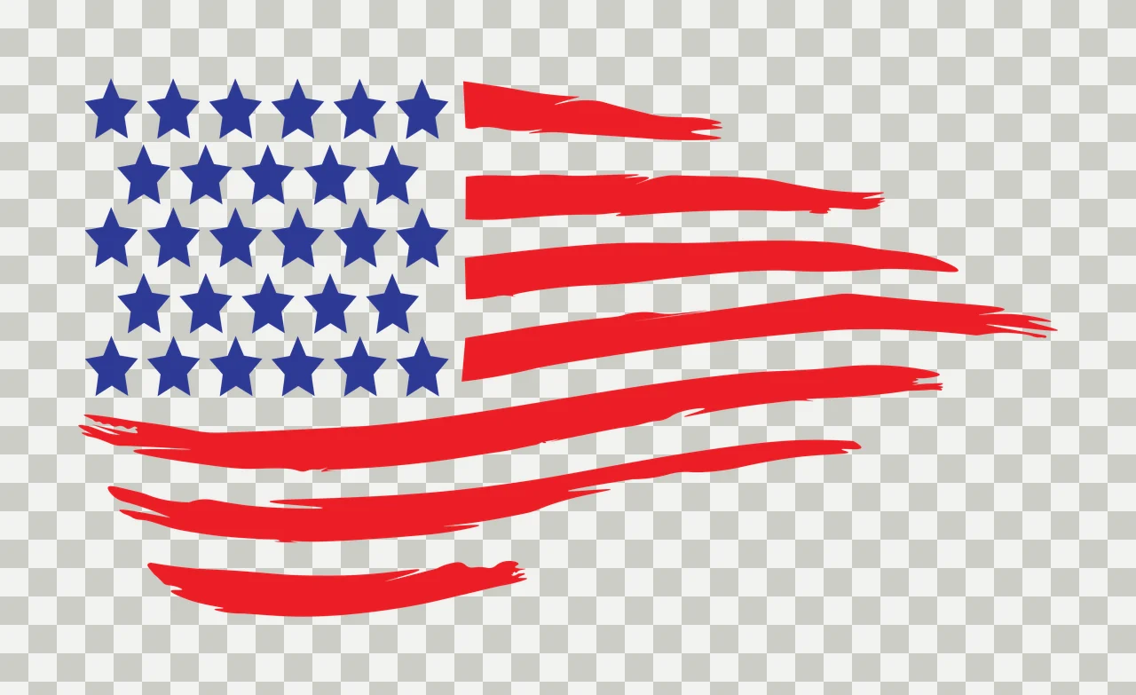 Flag Horizontal Brush Stroke American waving stars strokes transparency and detail preview thumbnail