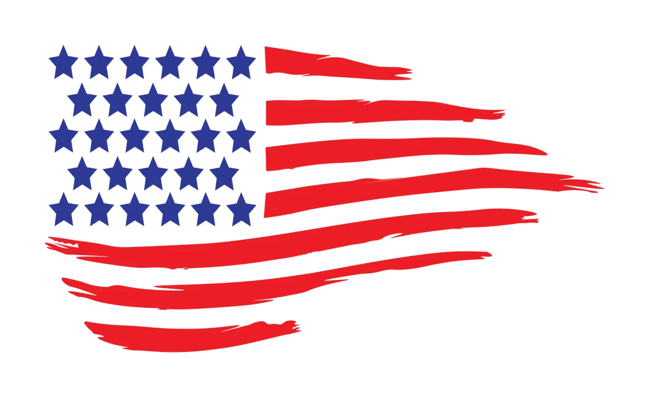 Flag Horizontal Brush Stroke American waving stars strokes