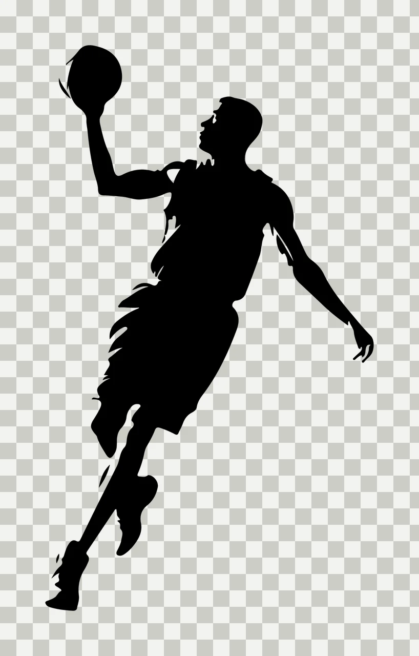 Can Glass Wrap Basketball Player Jumping Silhouette transparency and detail preview thumbnail