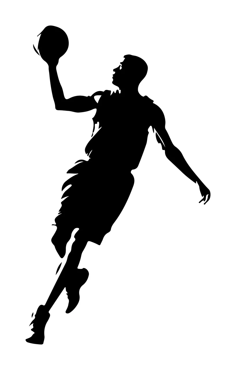 Can Glass Wrap Basketball Player Jumping Silhouette