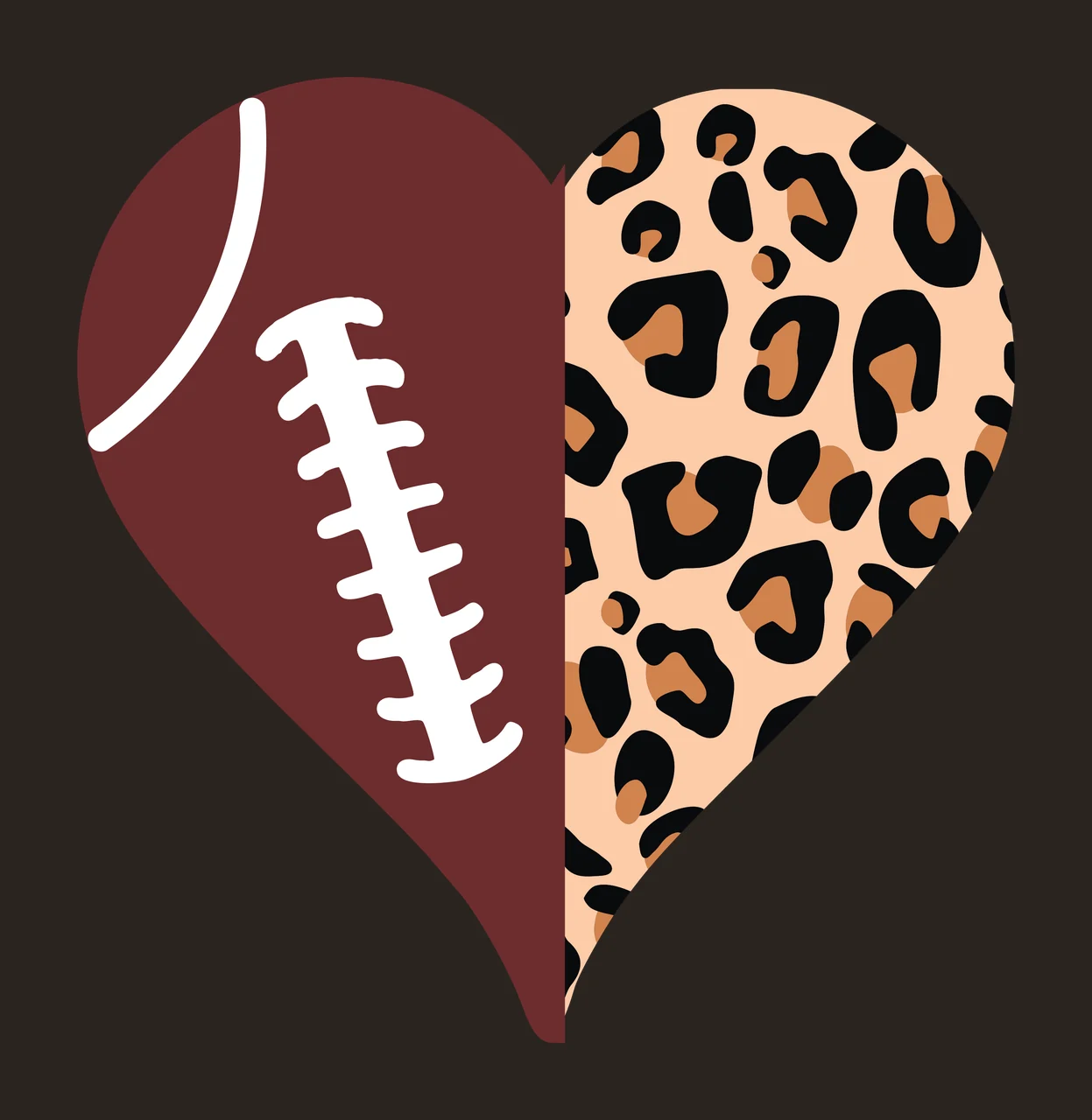 Heart Leopard Shape Split Between Solid Black print white plain contrast preview thumbnail