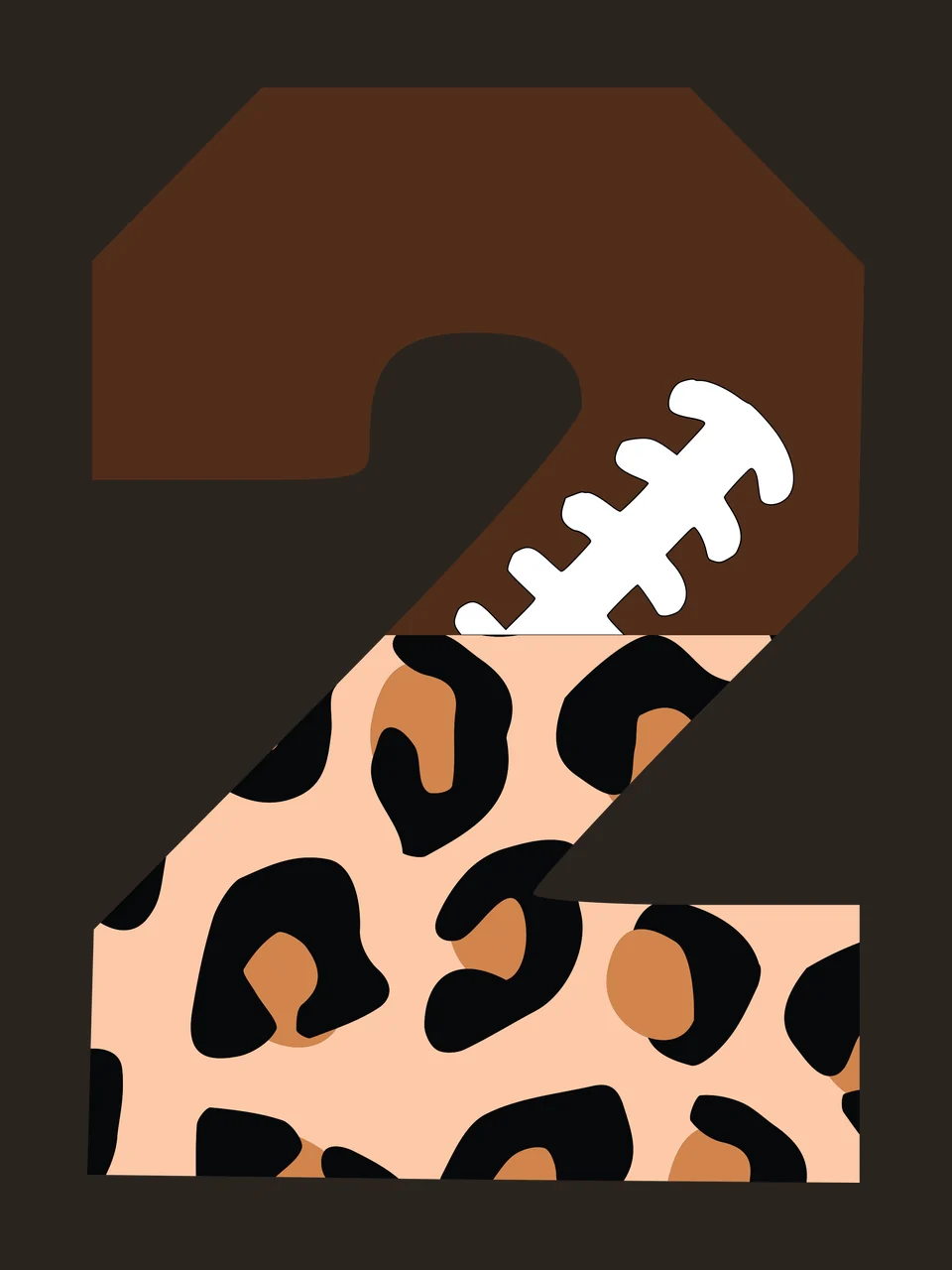 Football Font Half Leopard Character 20 american gridiron touchdown contrast preview thumbnail