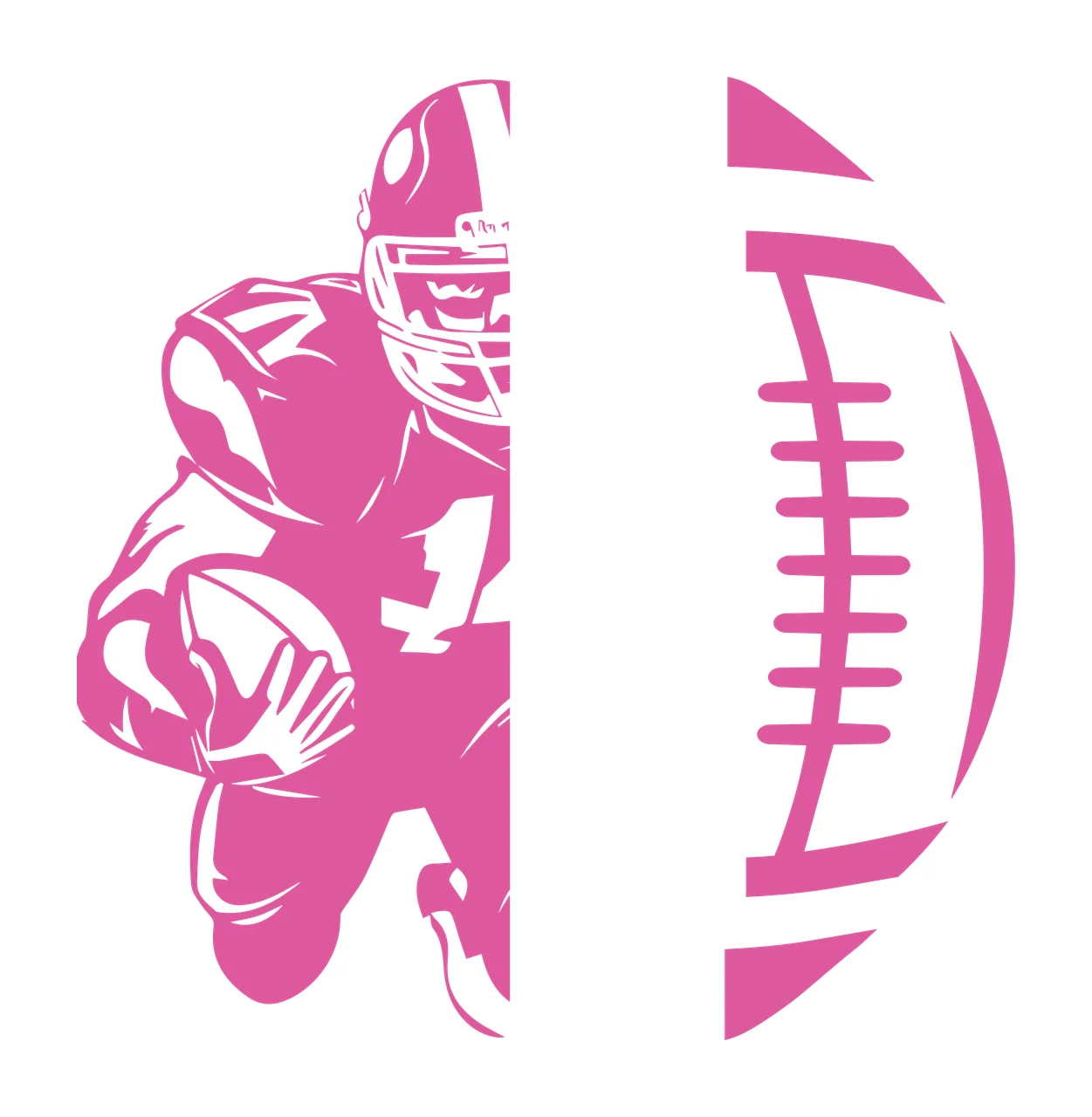Football Running Player Split Silhouette and ball helmet jersey