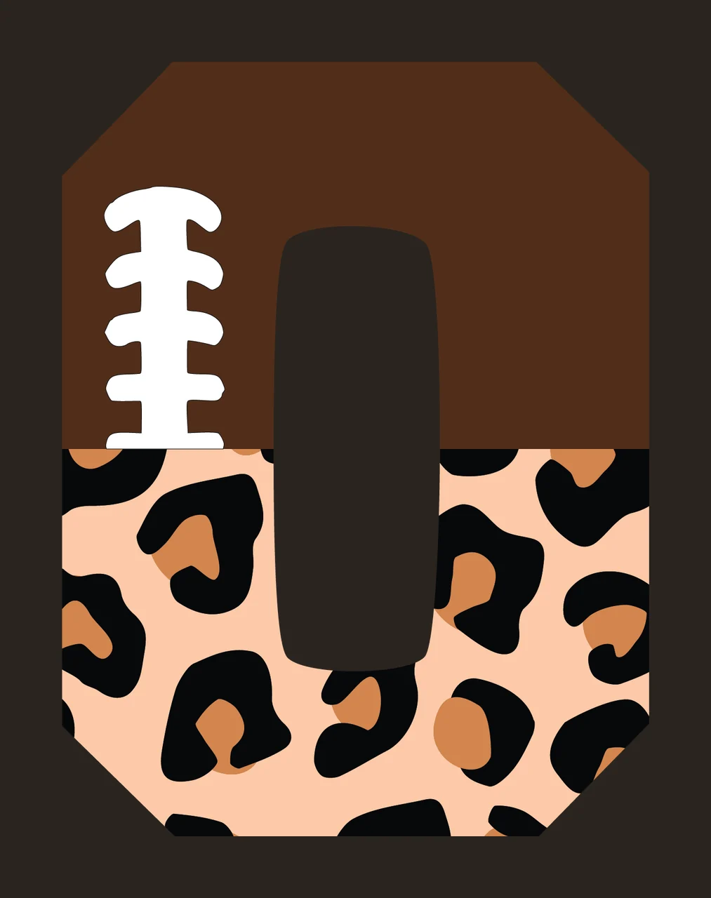 Letter O Brown Football Leopard Print contrast preview thumbnail