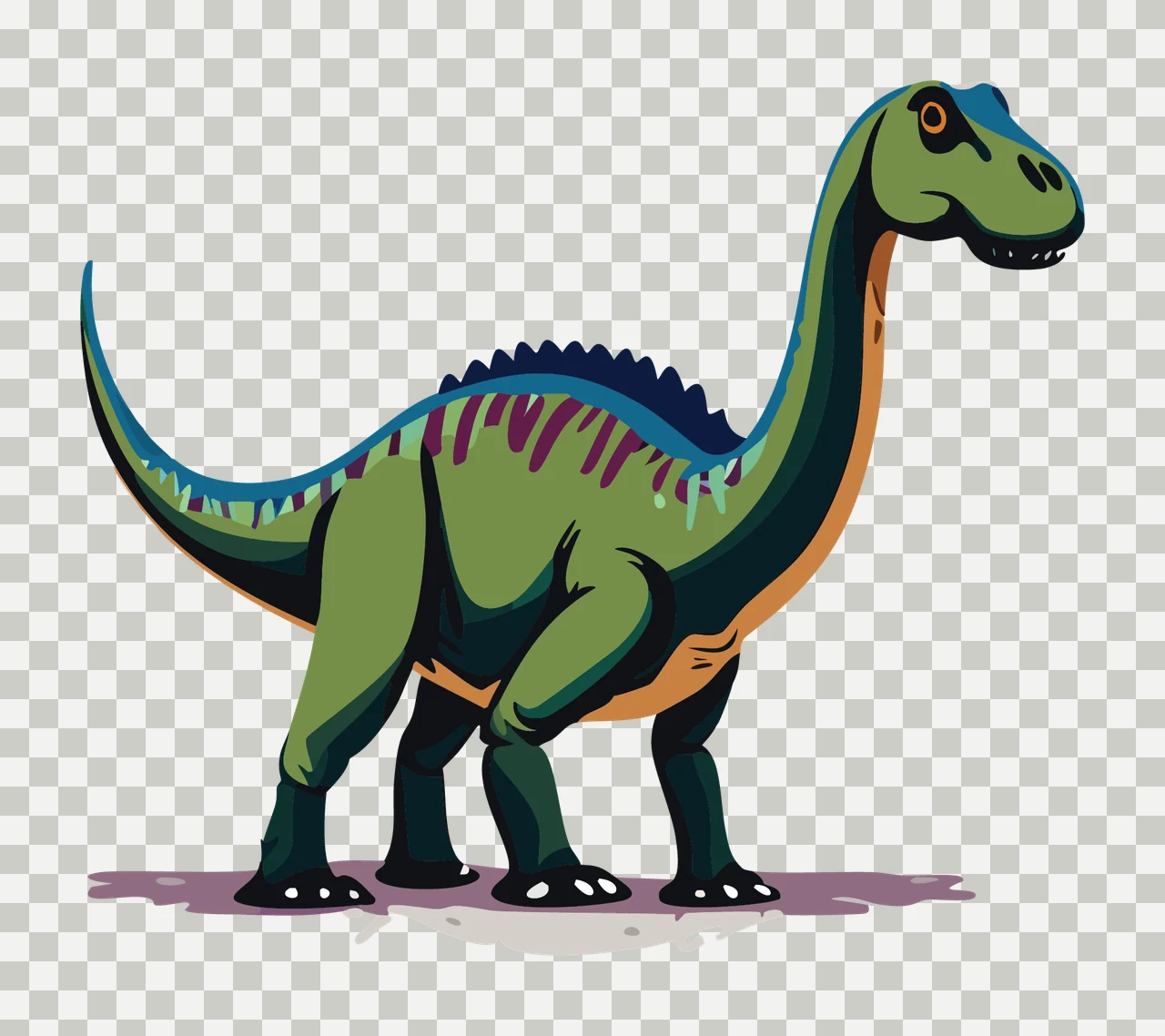 Dinosaur Black Silhouette Facing Right Profile standing white transparency and detail preview thumbnail