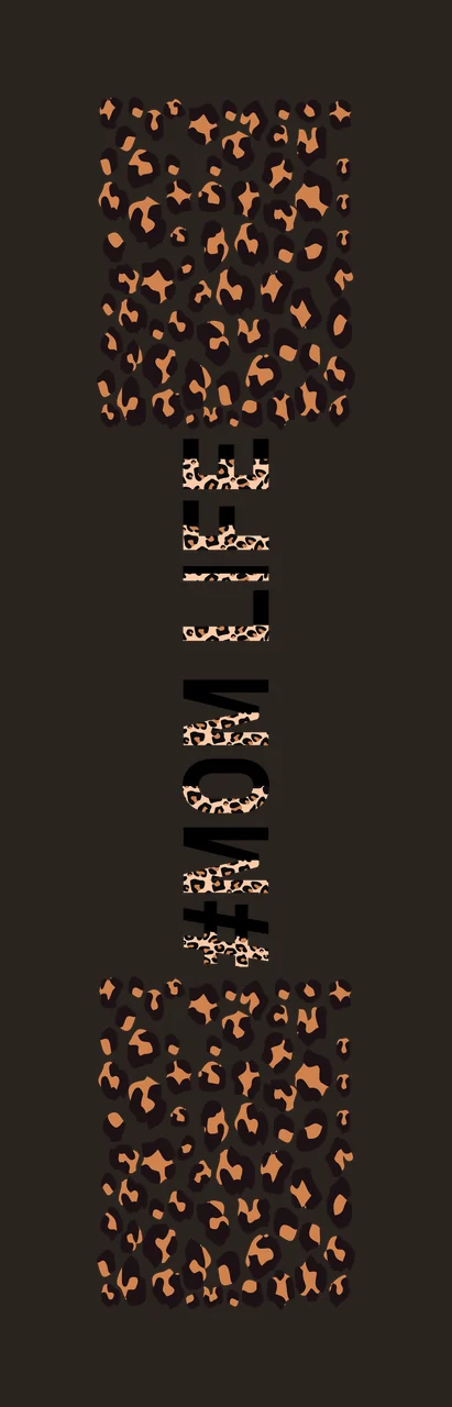 #MOM LIFE Typography Design with leopard print pattern, MOM LIFE text, black letters and tan and black patterned letters in brown contrast preview thumbnail