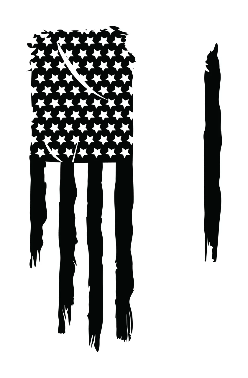 Flag Tattered Graphic With Vertical Stripe And Star stars stripes