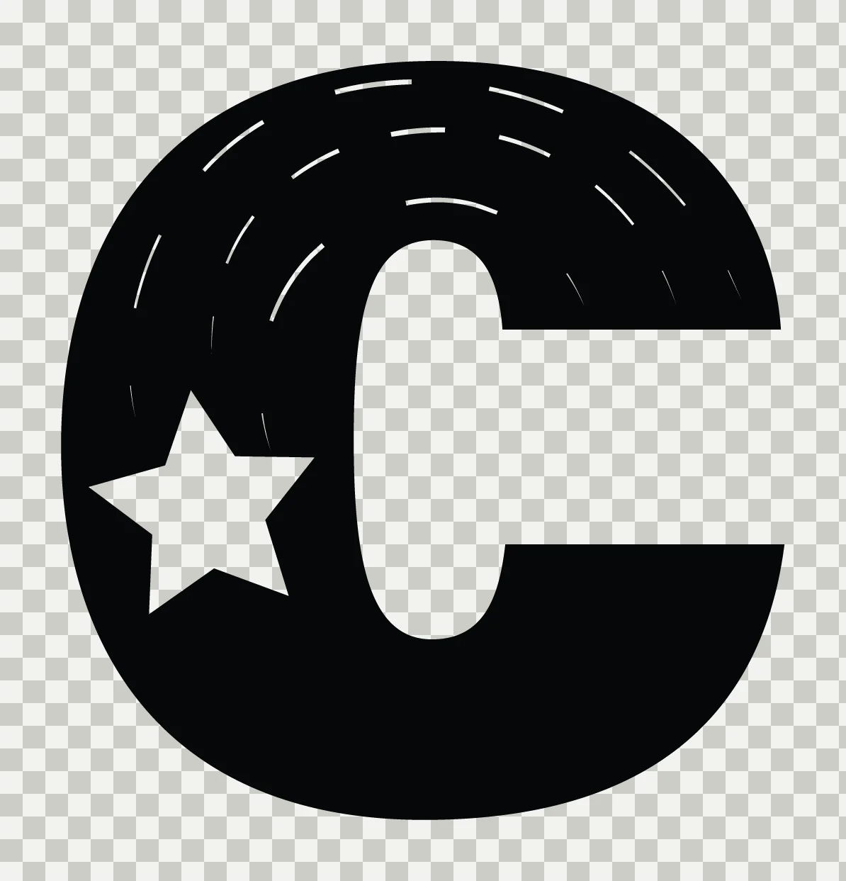 C Letter With Star Pattern transparency and detail preview thumbnail