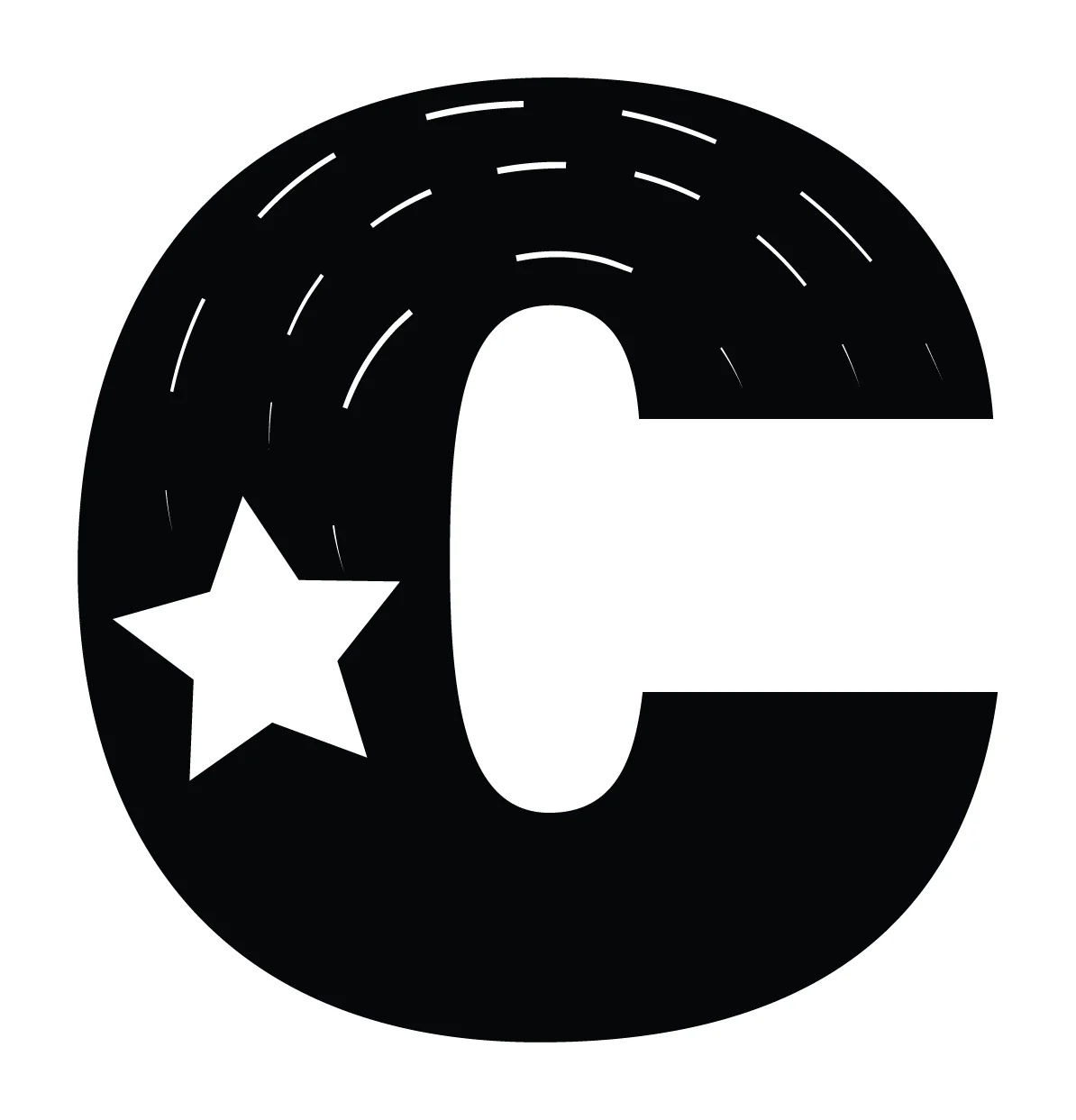 C Letter With Star Pattern