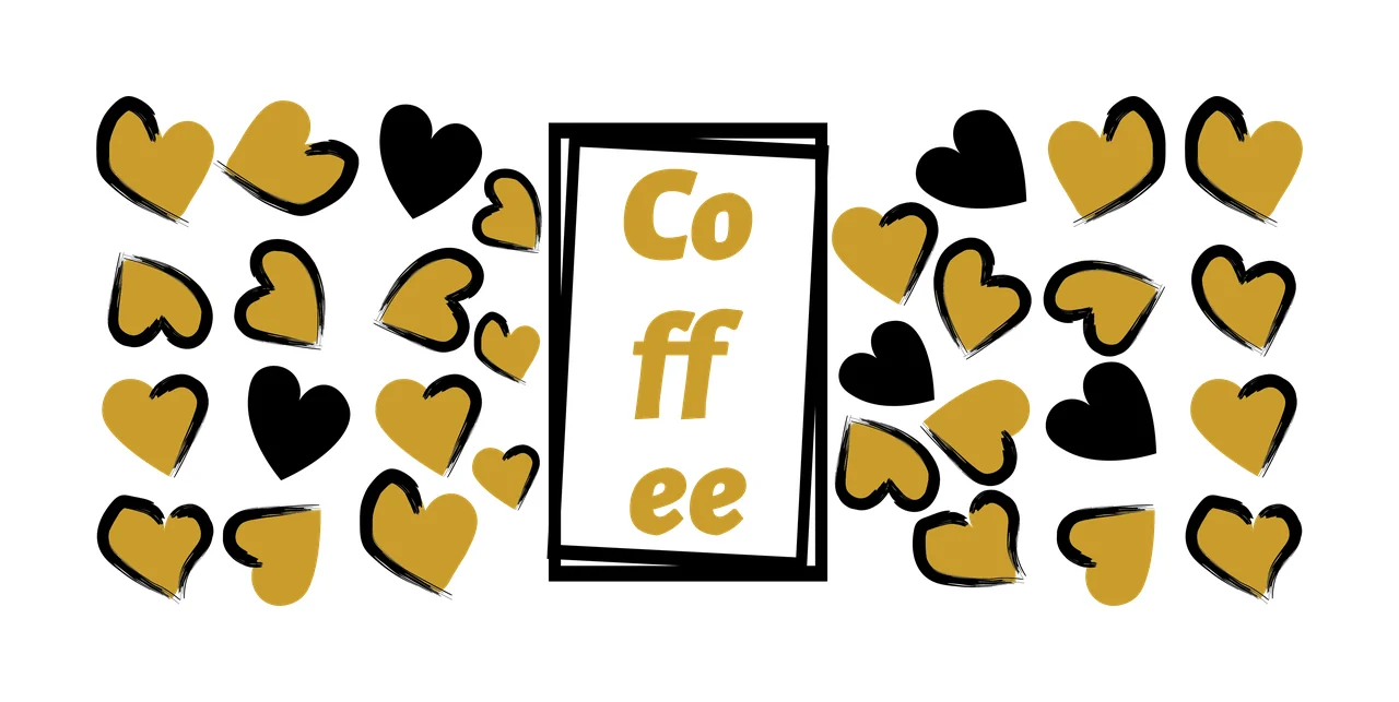 Can Glass Wrap Coffee Text Surrounded By Heart centered rectangle