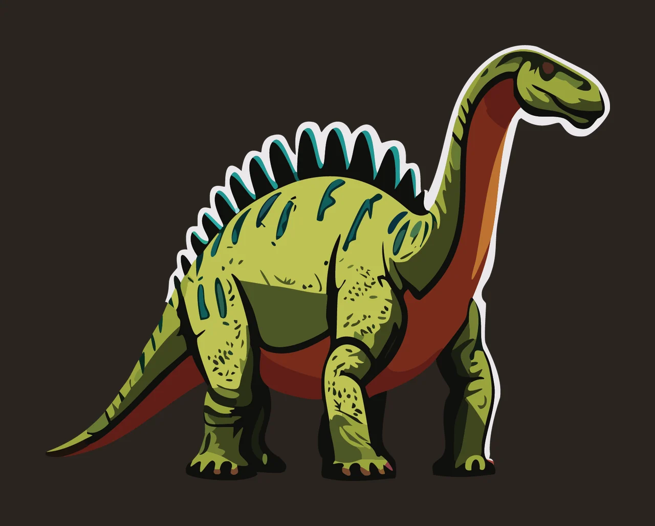 Dinosaur Silhouette With Spiky Back walking spikes black white contrast preview thumbnail