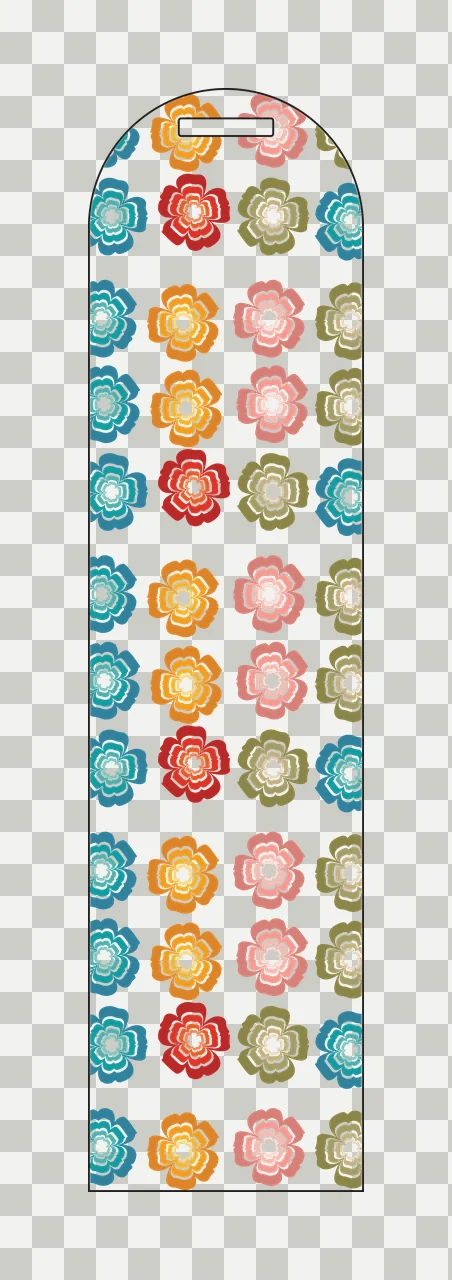 Patterned Flowers In A Vertical Tag flower repeated pattern transparency and detail preview thumbnail