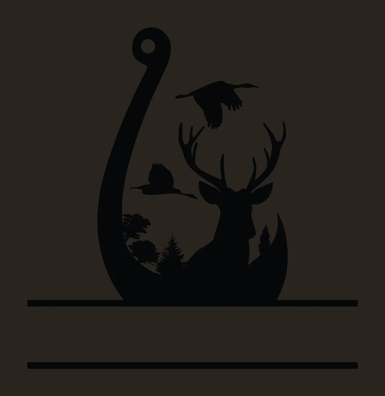 Deer Monogram Hunting Fishing Character 09 hunter buck antlers contrast preview thumbnail