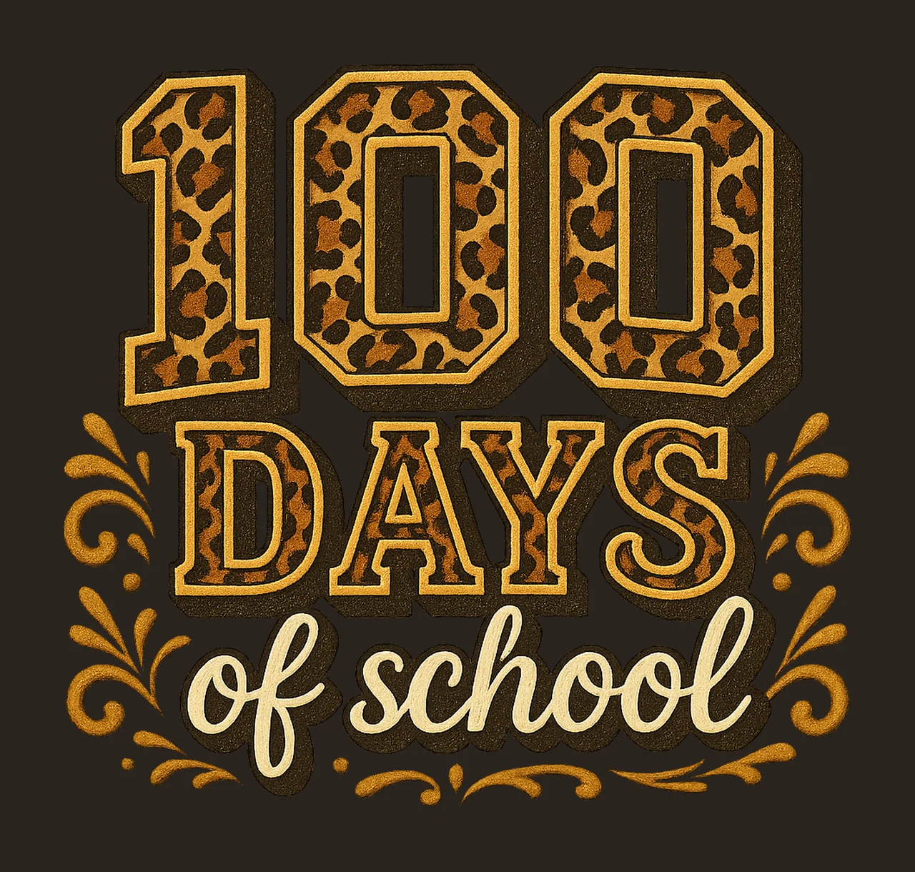 Leopard Print 100 Days Of School Teacher Shirt Design Happy contrast preview thumbnail