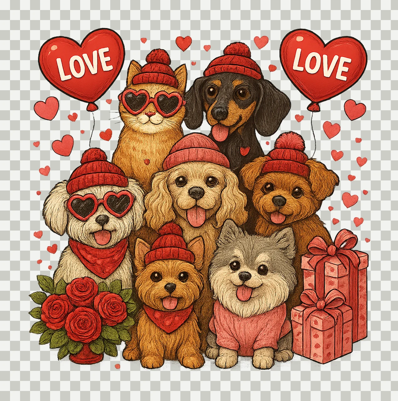 Valentine dog Valentines day sublimation design dog mom gift transparency and detail preview thumbnail
