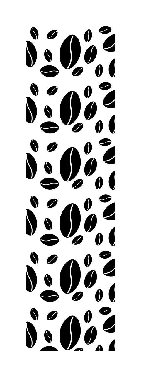 Coffee Beans Seamless Pattern Monochrome floating black white
