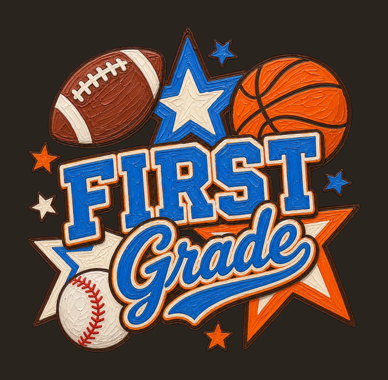 Sports Back To School Grade Football Basketball Variation B contrast preview thumbnail