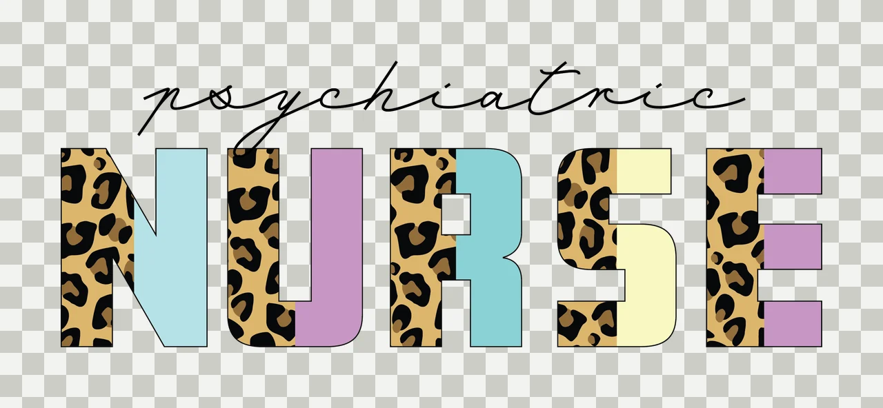 Psychiatric Nurse Text With Pattern typography letters black transparency and detail preview thumbnail
