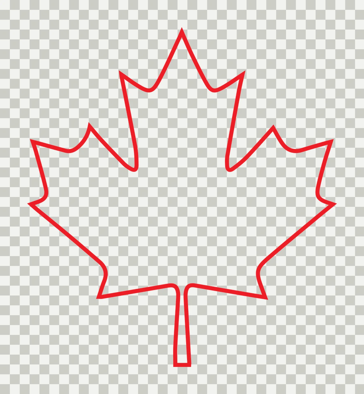 Maple Leaf Outline Black Shape line drawing white botany nature transparency and detail preview thumbnail