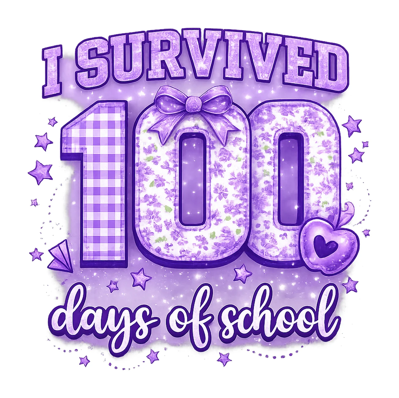 Survived 100 Days Of School Teacher 100 Days Digital Design