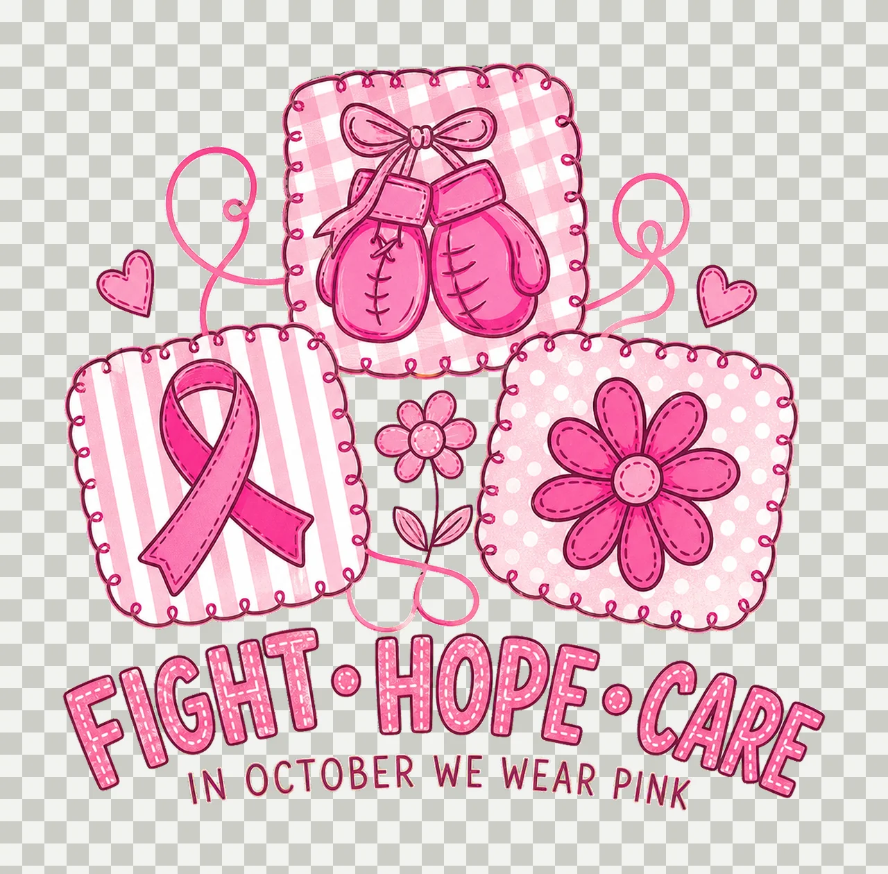 Fight Hope Care Sublimation Breast Cancer Pink Variation B transparency and detail preview thumbnail