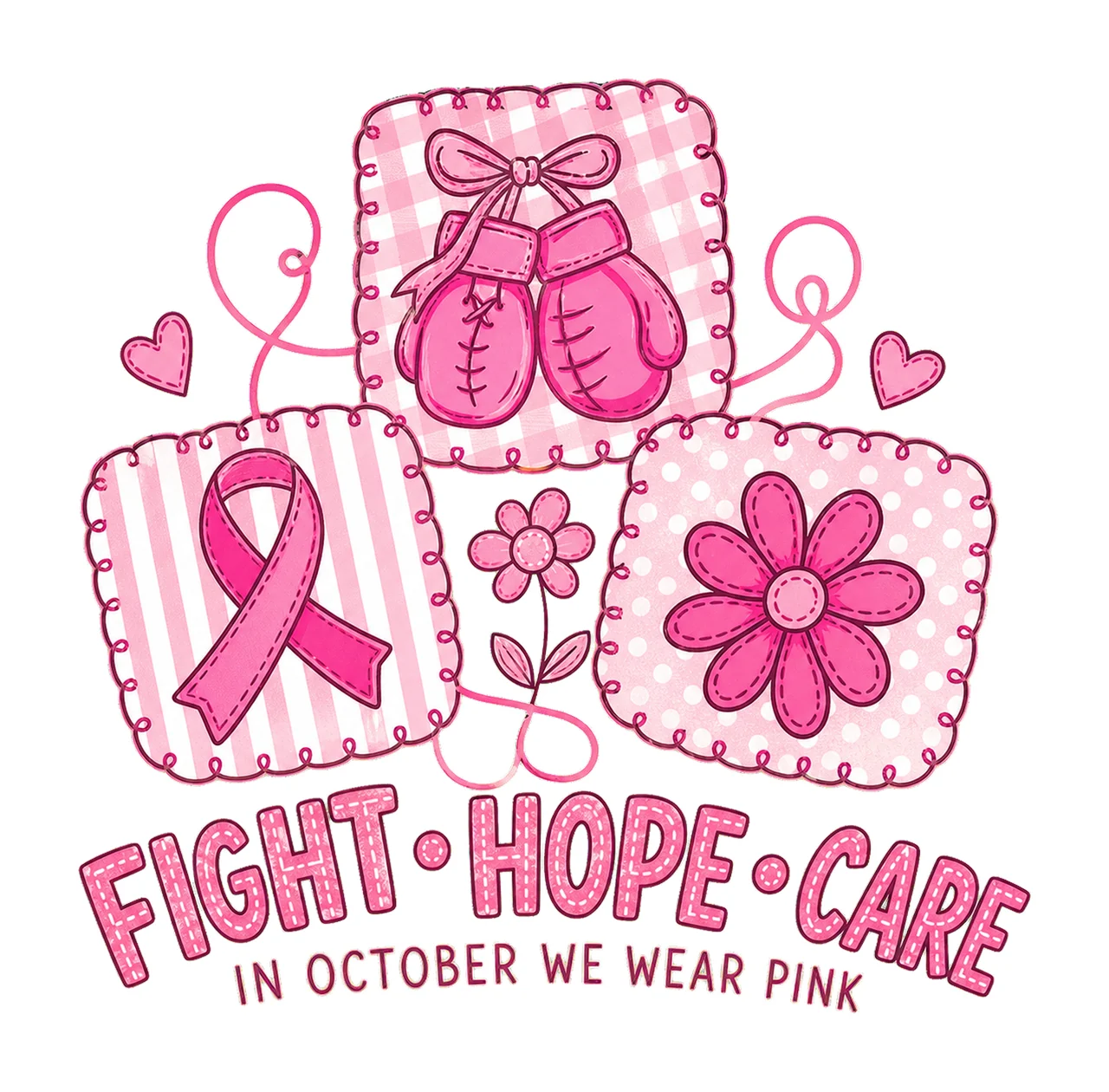 Fight Hope Care Sublimation Breast Cancer Pink Variation B