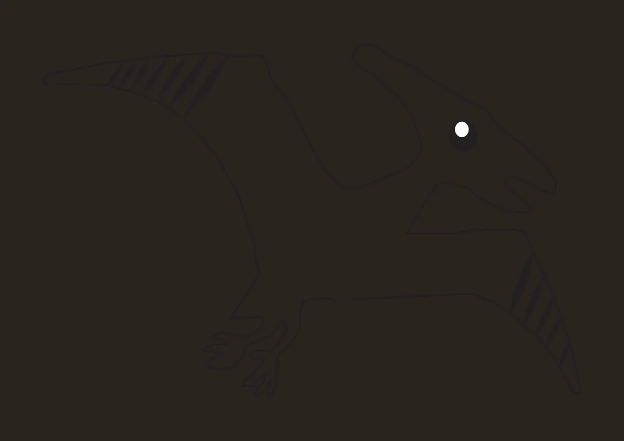 Dinosaur Flying Pterosaur Outline Drawing circle line art black contrast preview thumbnail
