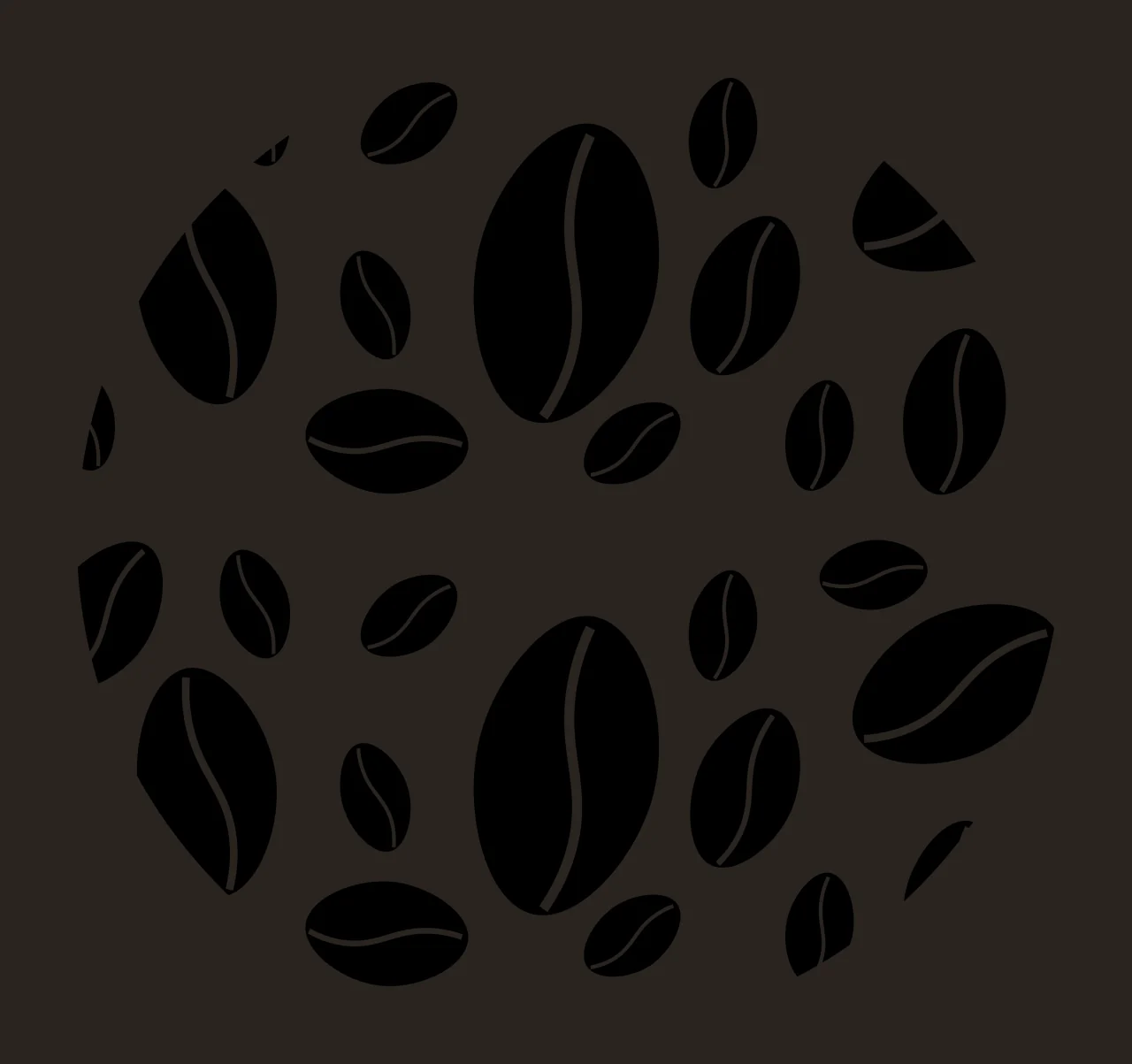 Keychain Coffee Bean Scattered Pattern Graphic beans flat illustration contrast preview thumbnail