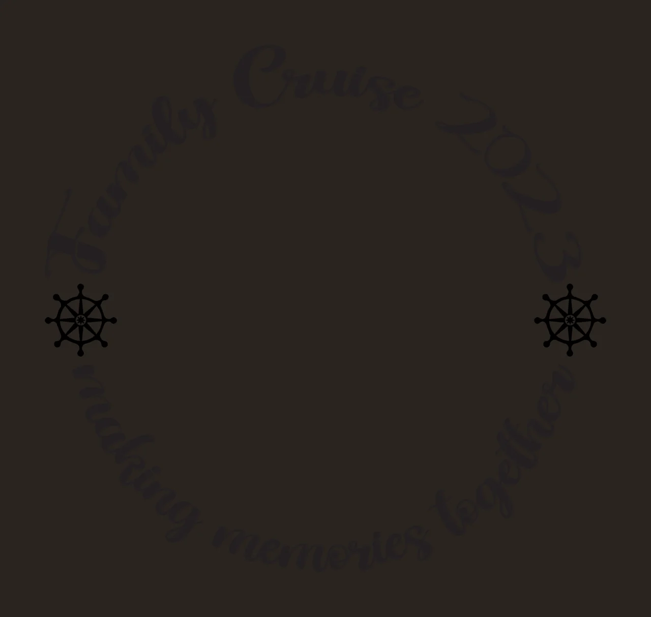 Family Cruise 2023 making memories together Typography Design with ship wheel icon in black contrast preview thumbnail