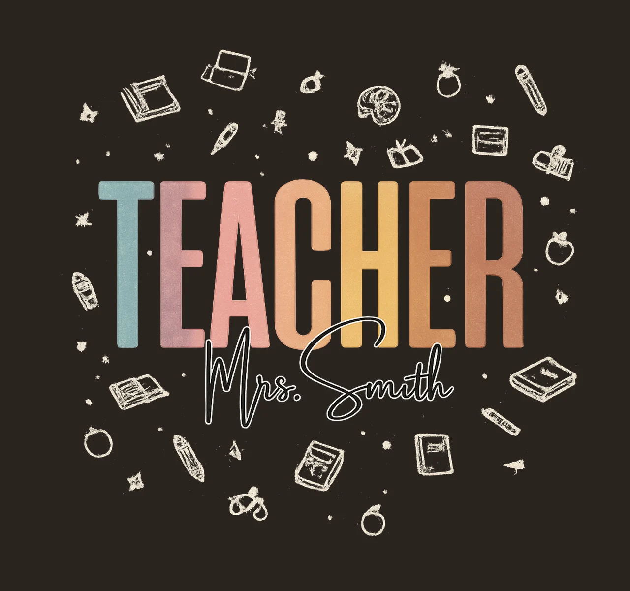 Personalized teacher name custom back to school design first contrast preview thumbnail