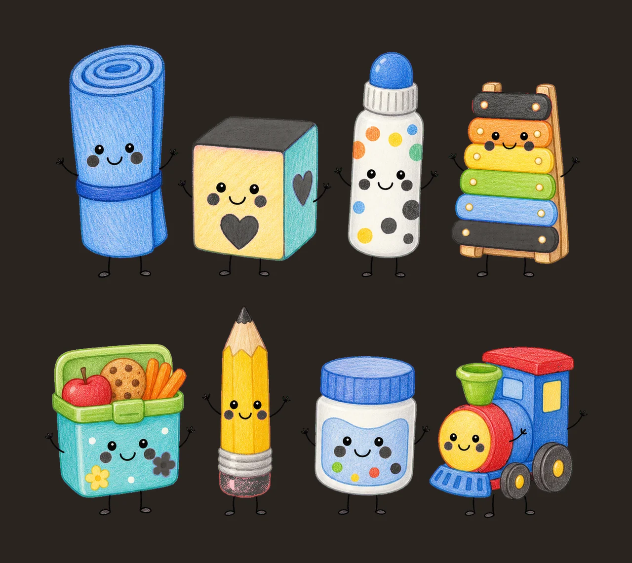 Preschool Aide School Employee Doodles Cute Variation B contrast preview thumbnail