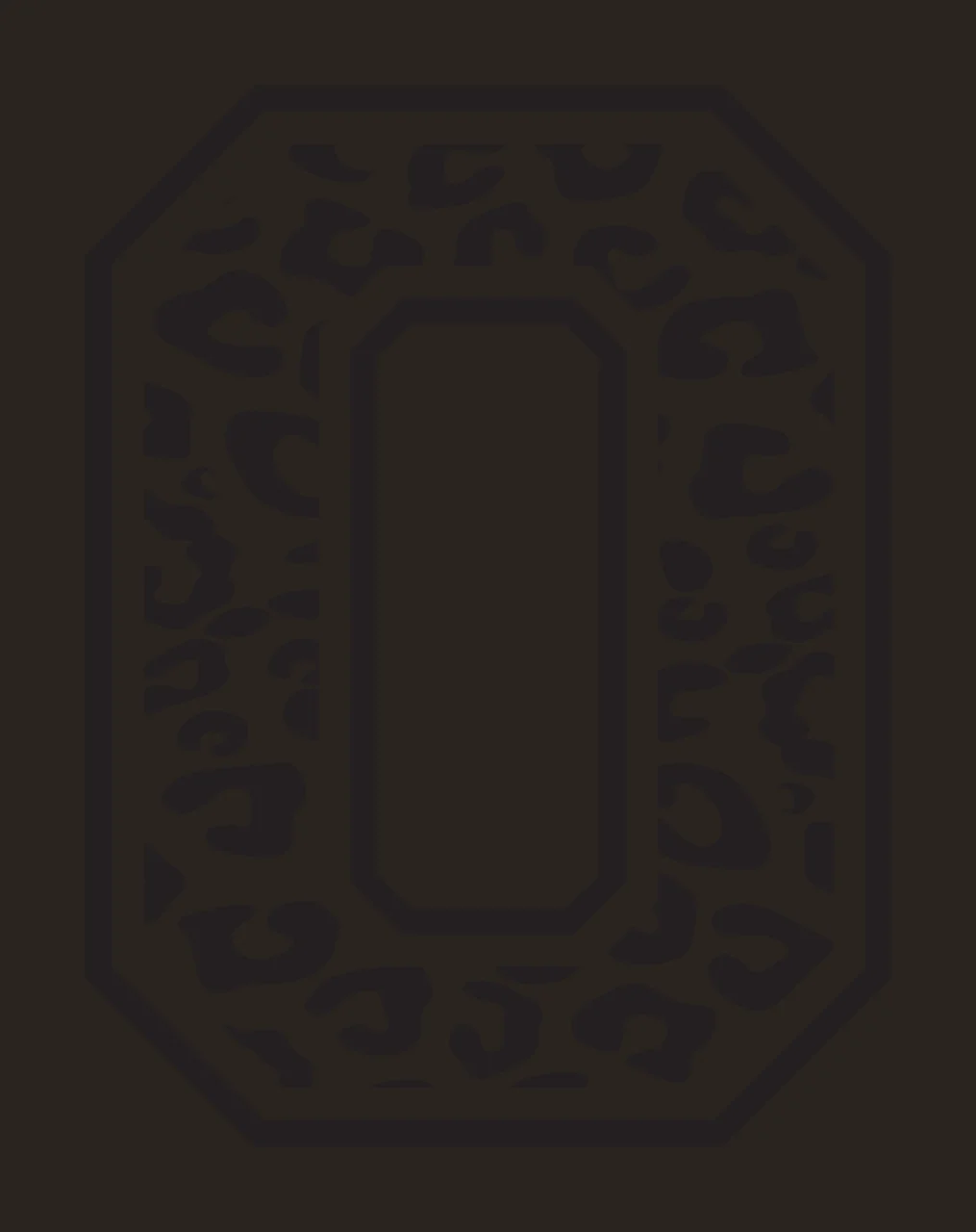 Black Varsity Half Font Leopard Character 05 print animal cheetah contrast preview thumbnail