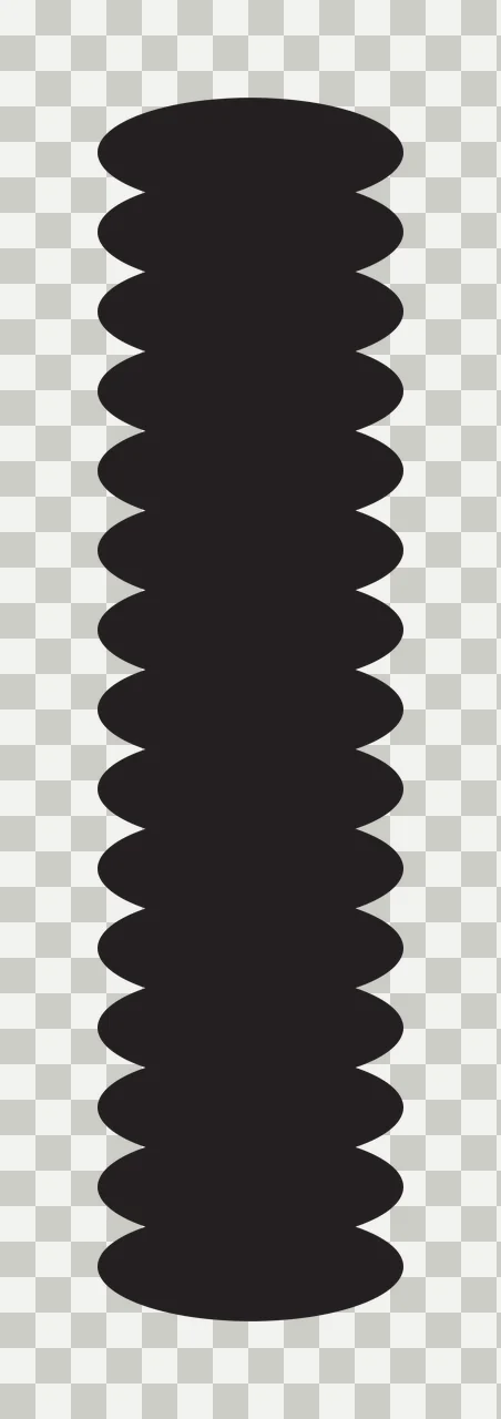 Tall Vertical Strip Consisting Of Repeating Rounded Black pattern transparency and detail preview thumbnail