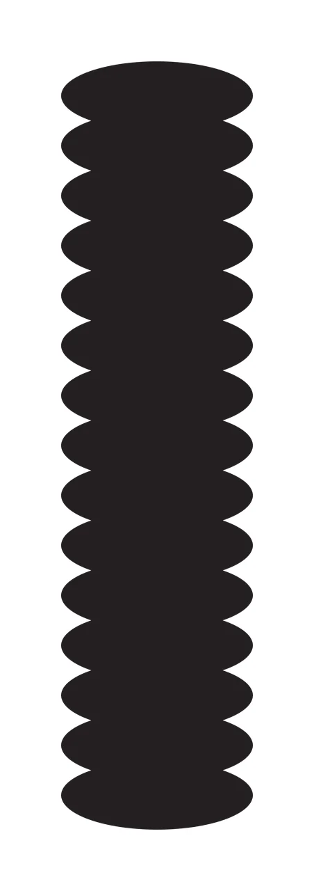 Tall Vertical Strip Consisting Of Repeating Rounded Black pattern