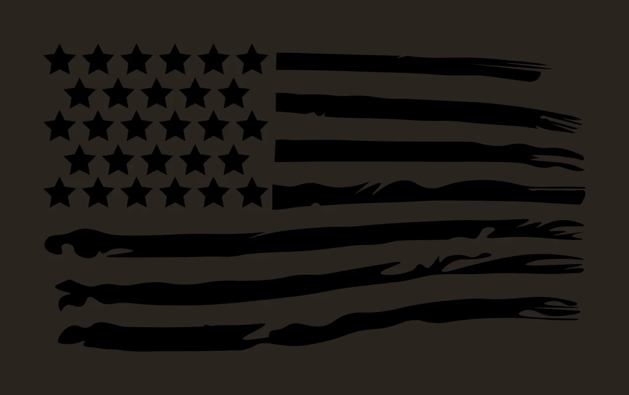 Black Flag United States With Distressed Stripes stars white contrast preview thumbnail