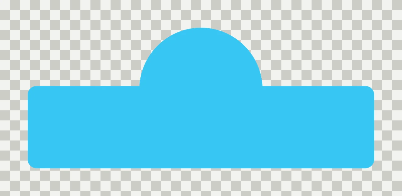 Black Rectangular Tab With A Circular Top Extension hanging transparency and detail preview thumbnail