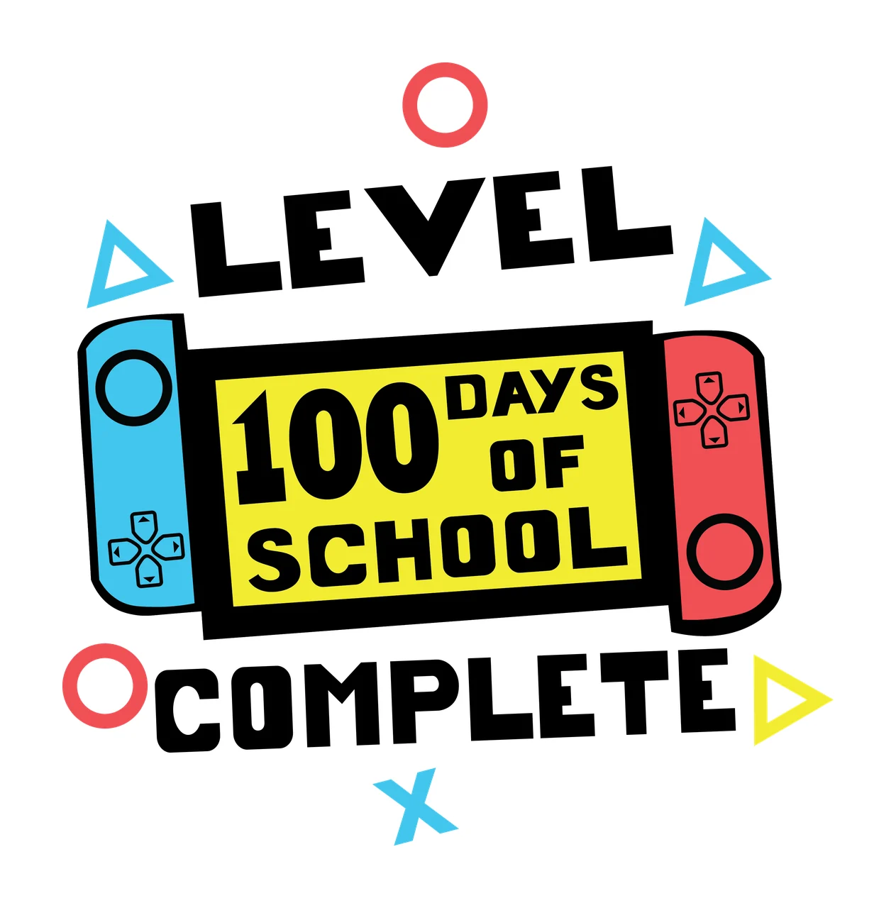 Level Complete Banner With Geometric Shapes typography circles