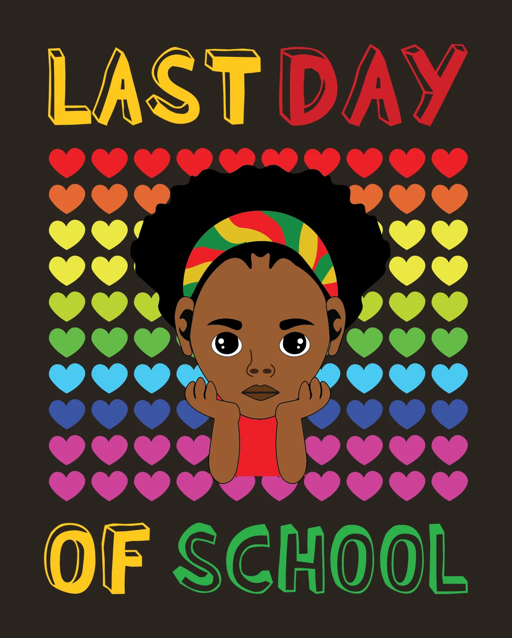 Last Day Of School Hearts Graphic typography silhouette black contrast preview thumbnail