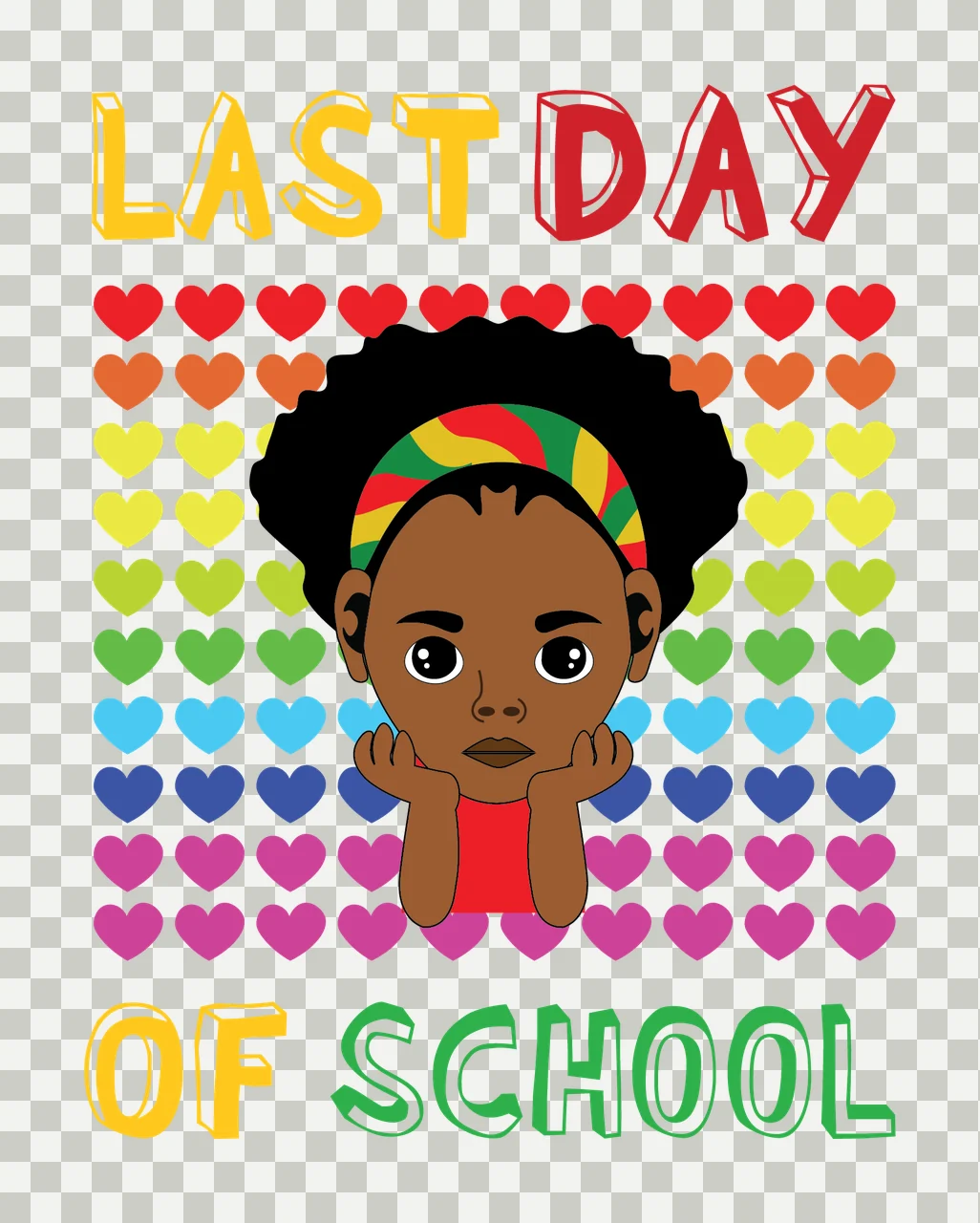 Last Day Of School Hearts Graphic typography silhouette black transparency and detail preview thumbnail