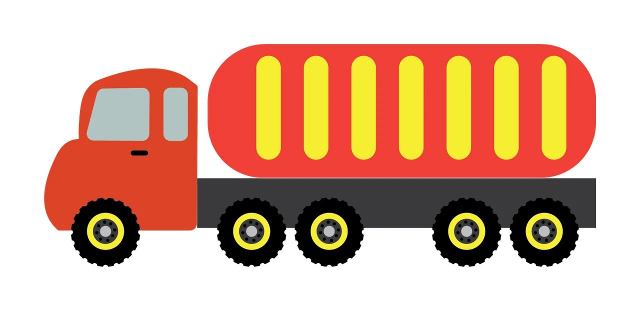Tanker Truck Silhouette On White Background wheels black transport
