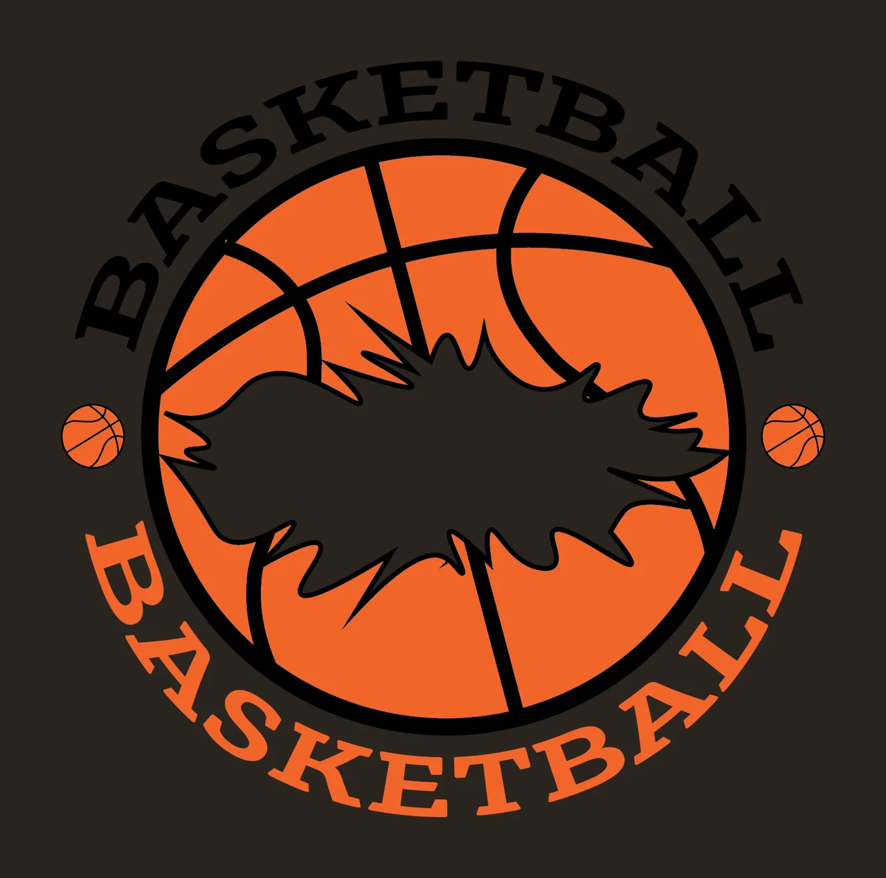 Basketball Round Logo With Splash circular small basketballs contrast preview thumbnail