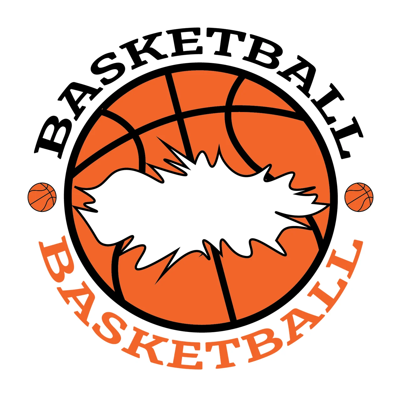 Basketball Round Logo With Splash circular small basketballs