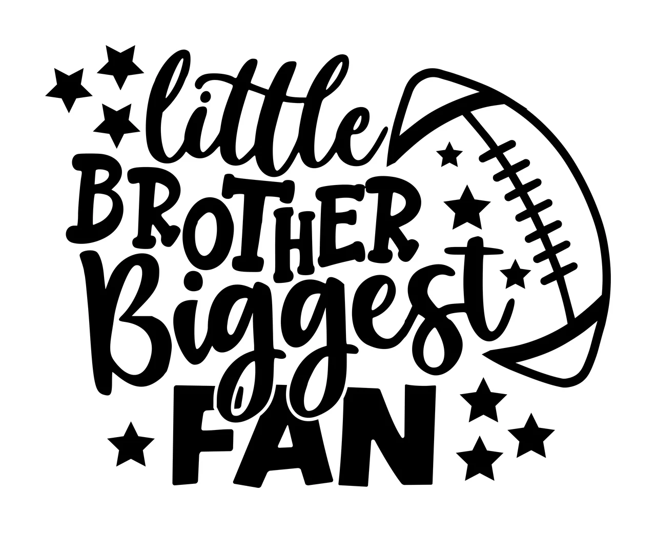 Little Brother Biggest Fan Sports Text football displaying