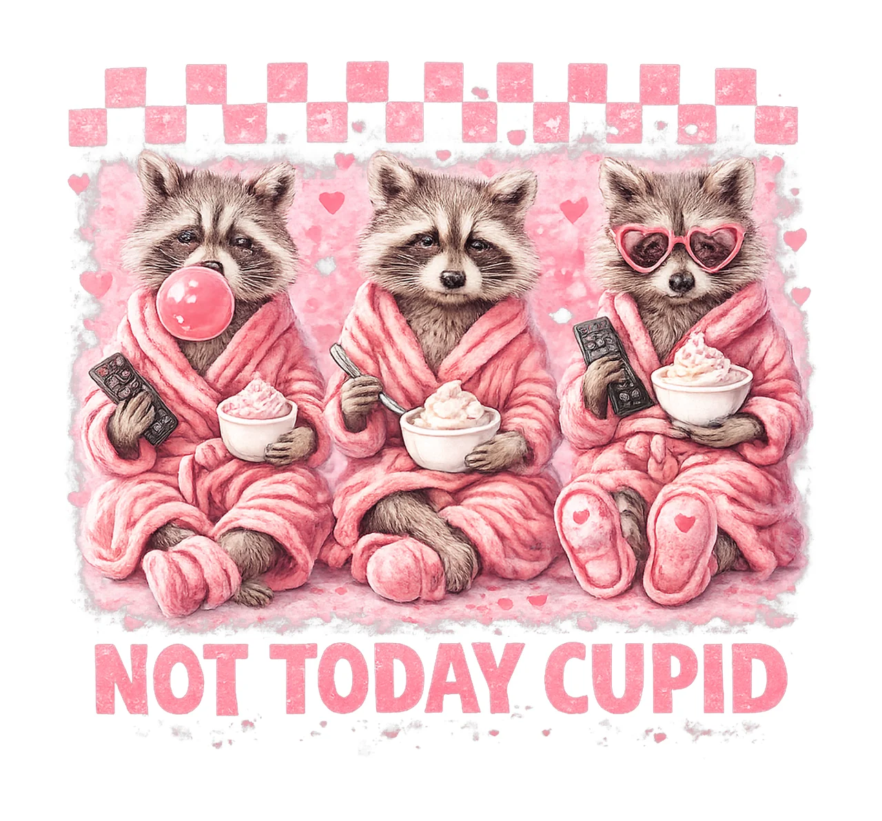 Not Today Cupid Snarky Raccoon Valentines Day Design