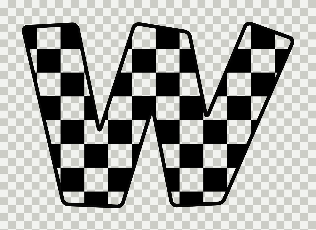Can Glass Wrap W Letter With Checkered Pattern transparency and detail preview thumbnail