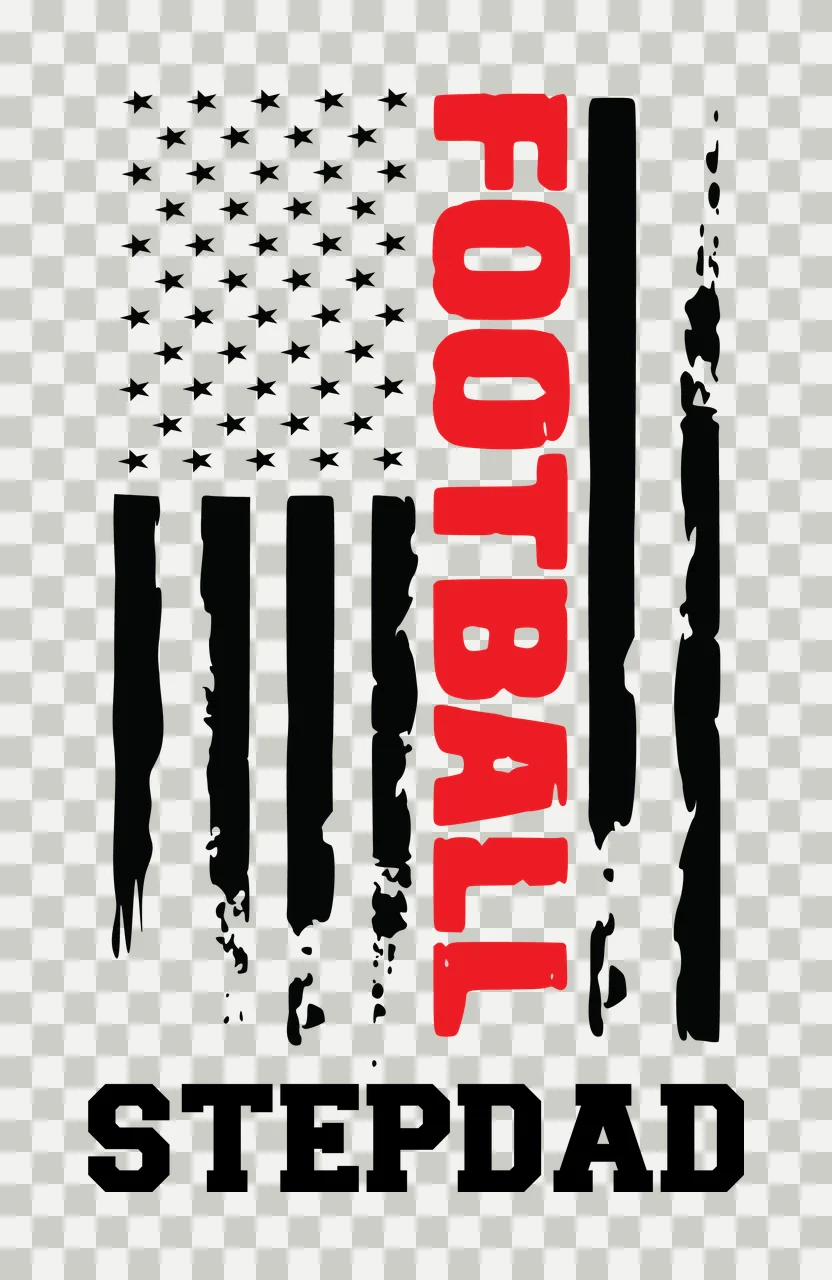 Football Stepdad American Flag Emblem forming banner stars transparency and detail preview thumbnail